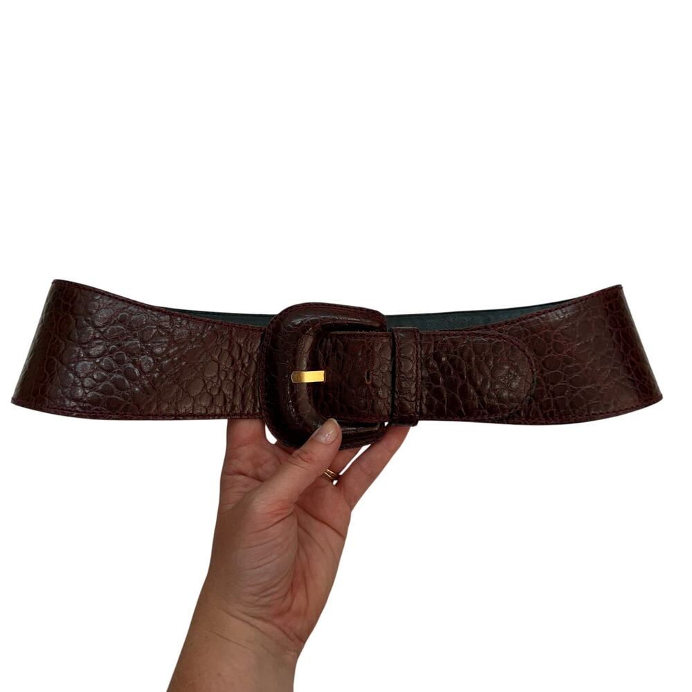 Vintage Avignon Maroon Leather Belt Large